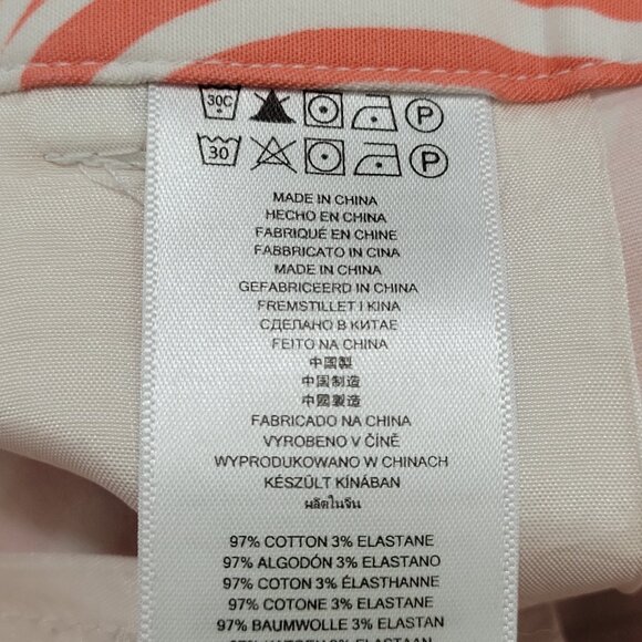 Michael Kors Orange White Swirl Print Stretch Low Rise Chino Pants 2 (28x28) - Picture 4 of 14